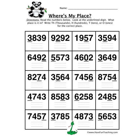 Place Value 14 Worksheet