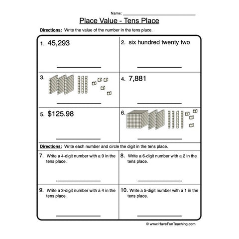 Place Value 2 Worksheet