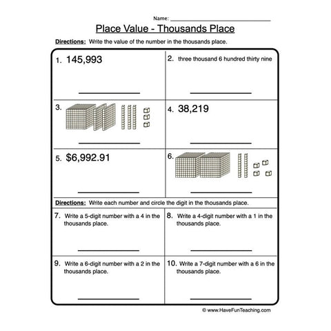 Place Value Worksheet 8