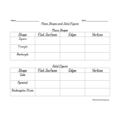 Plane Shapes Solid Figures Game