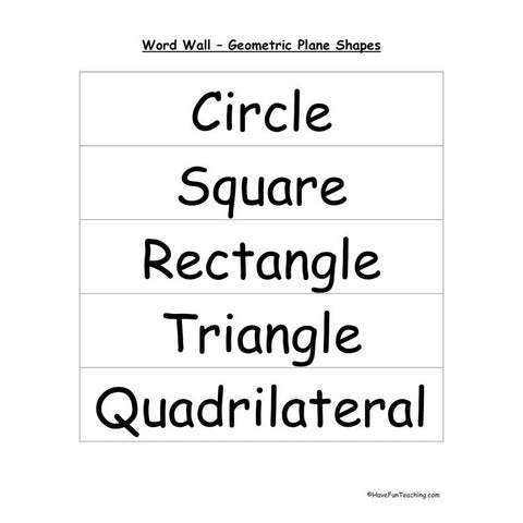 Plane Shapes Worksheet
