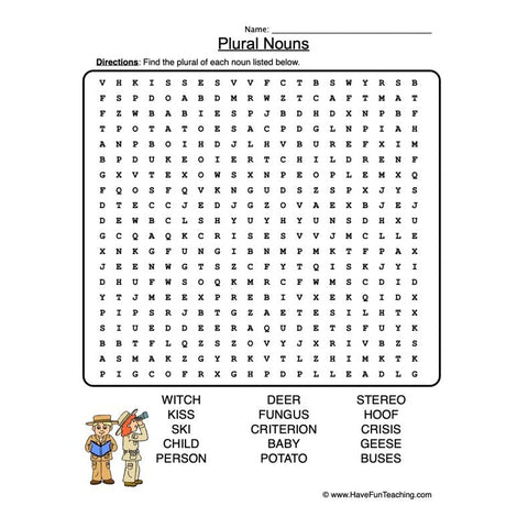 Plural Nouns Worksheet 4
