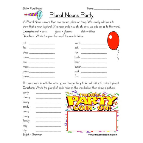 Plural Nouns Worksheet 5