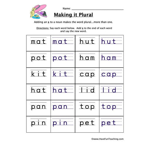 Plural Words Add S Worksheet 2
