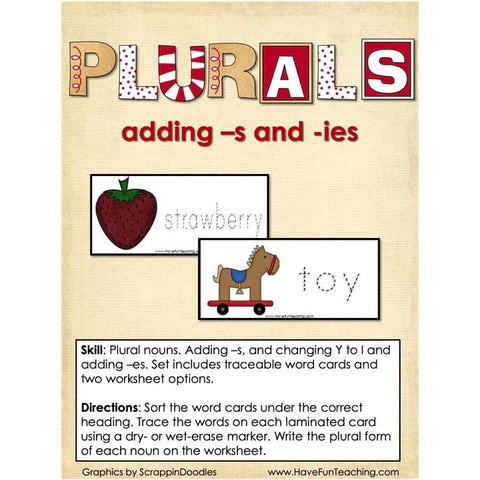 Plurals S Ies Game