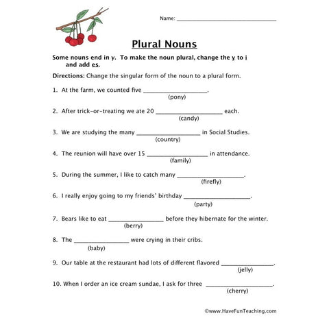 Plurals Worksheet