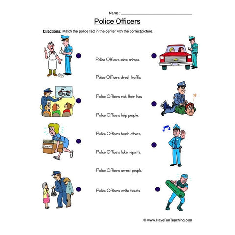 Police Officers Worksheet