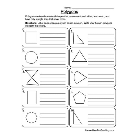 Polygons Worksheet 2
