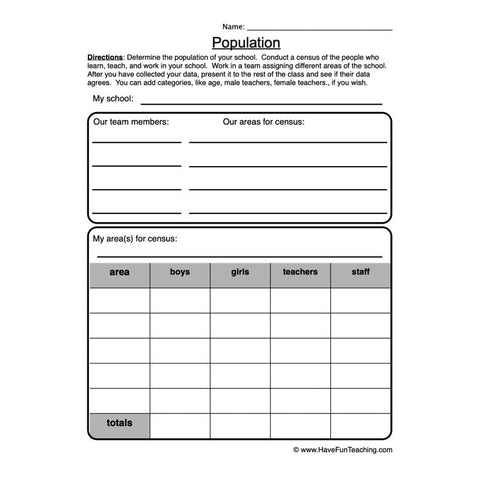 Population Worksheet 2