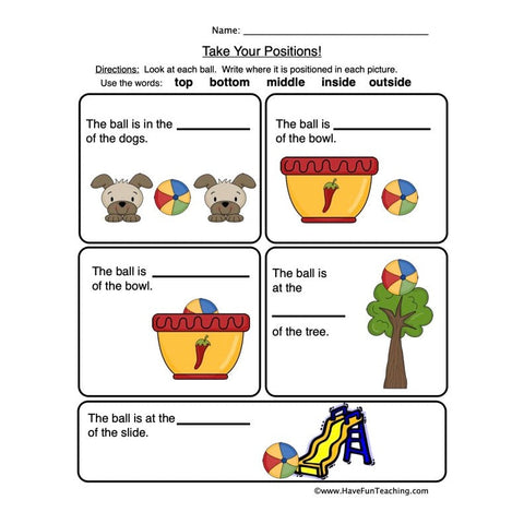 Positions Worksheet 2