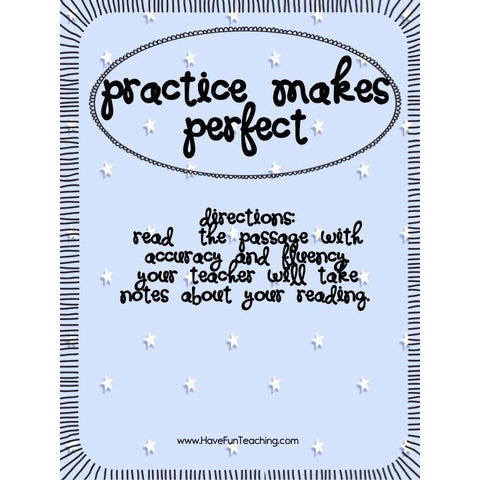 Practice Makes Perfect Words Per Minute Fluency Game
