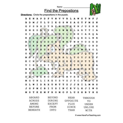 Prepositions 2 Worksheet