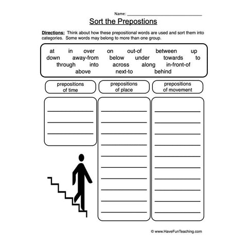 Prepositions Worksheet 5