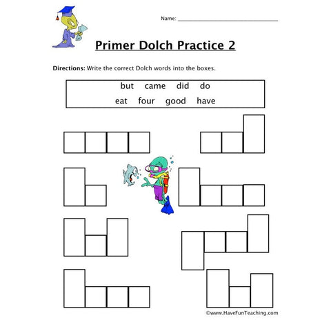 Primer Dolch Worksheet 2