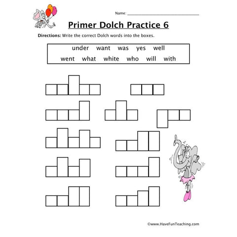 Primer Dolch 6 Worksheet