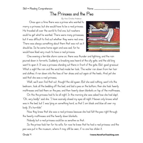 Princess and the Pea Worksheet