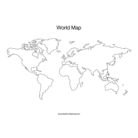 Printable World Map Worksheet