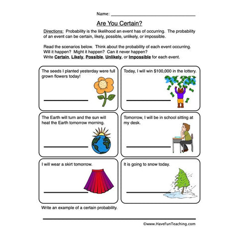 Probability Worksheet