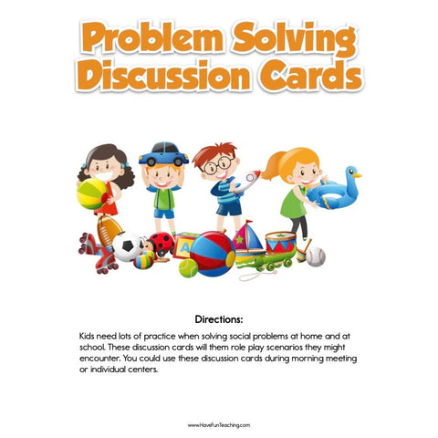 Problem Solving Discussion Cards Game