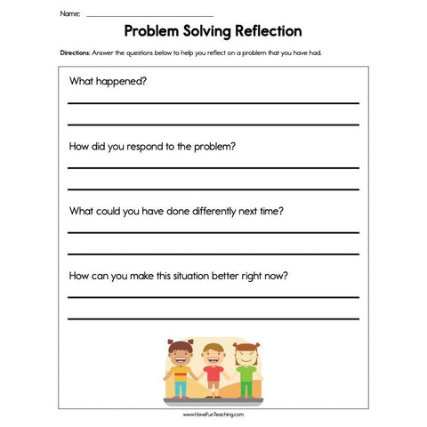 Problem Solving Reflection Worksheet