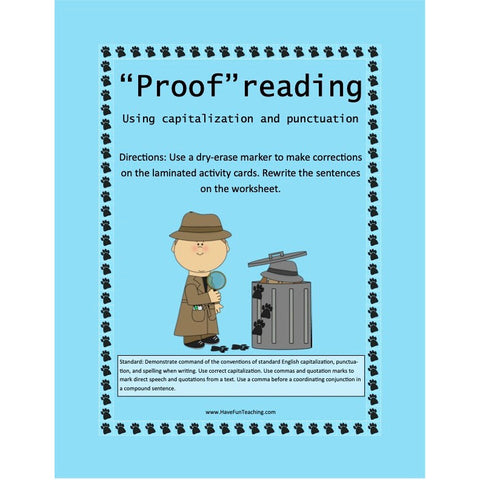 Proof Reading Capitalization Punctuation Game