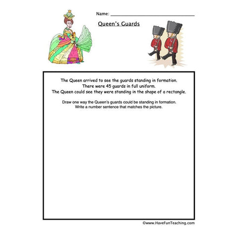 Queens Guards Multiplication Worksheet