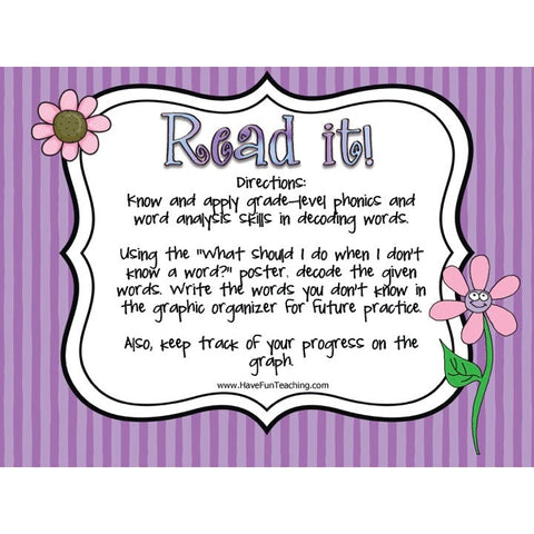 Read It Decoding Words Game
