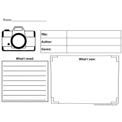 What I Read What I Saw Graphic Organizer Worksheet