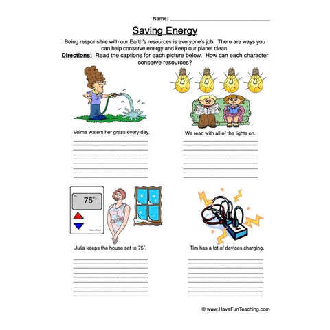 Recycle Worksheet