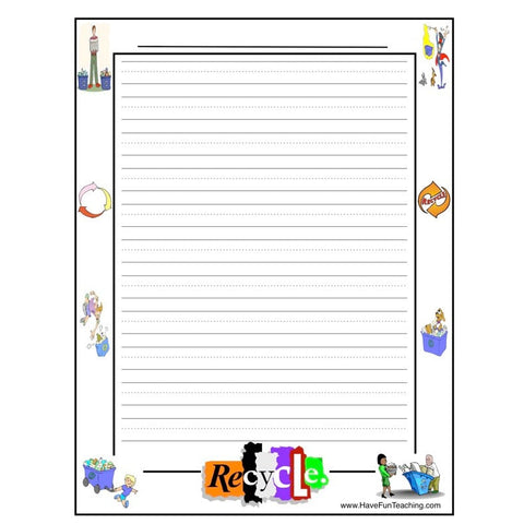 Recycle Writing Paper Worksheet