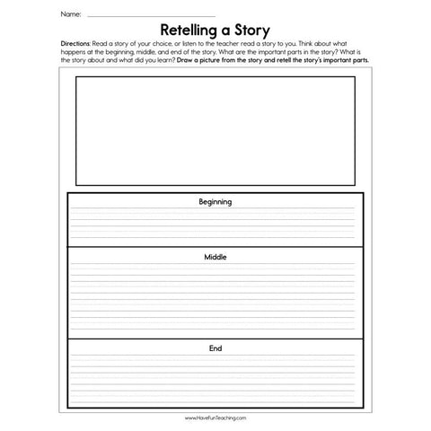 Retelling a Story Worksheet