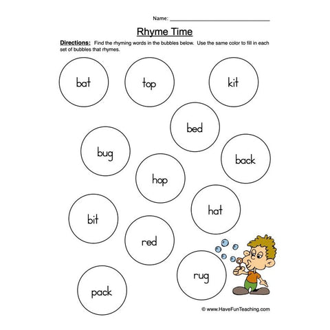 Rhyming Words Worksheet