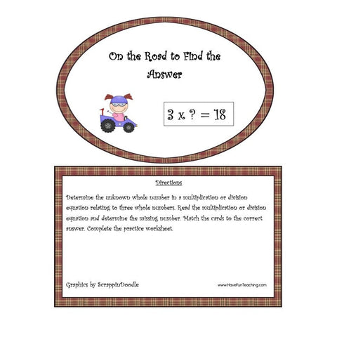 Road Race Multiplication Division Game