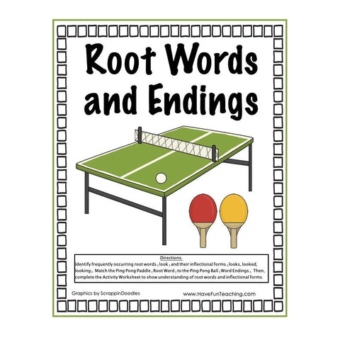 Root Words and Endings Game