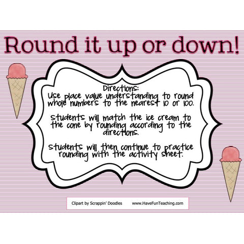 Round It Up or Down Ice Cream Game