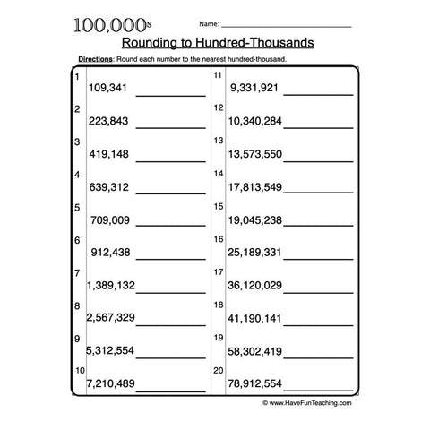 Rounding Worksheet 8