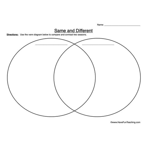 Same Different Venn Worksheet