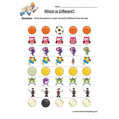 Same Different Worksheet 2