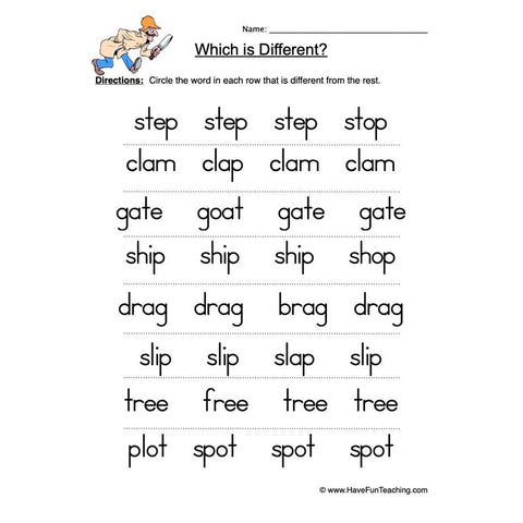 Same Different Worksheet 4