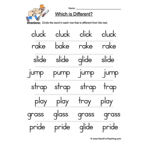 Same Different 6 Worksheet
