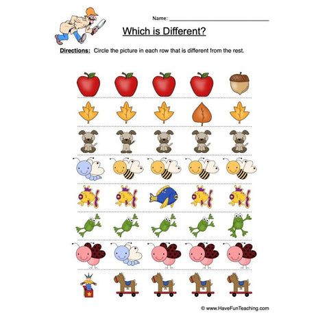 Same Different 7 Worksheet