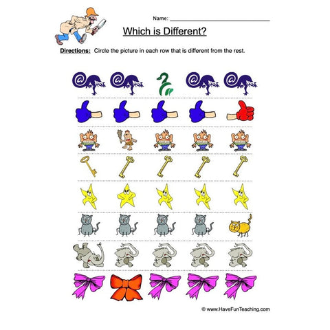 Same Different 8 Worksheet