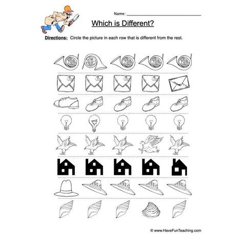 Same Different 9 Worksheet