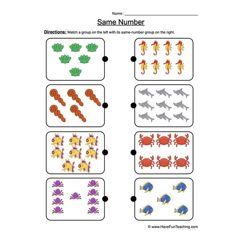 Same Number Worksheet 2