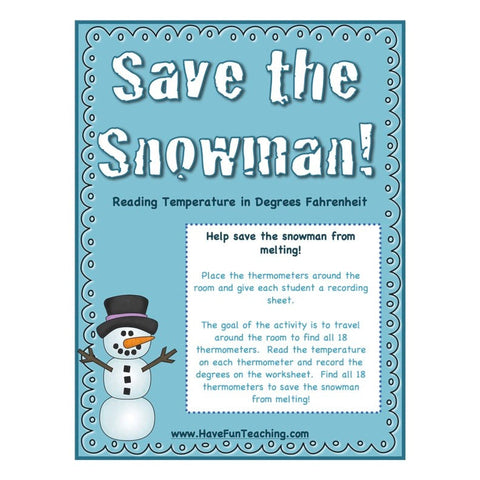 Save the Snowman Temperature Game