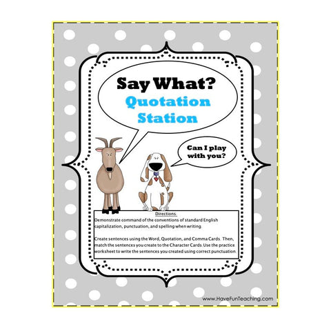 Say What Quotation Station Game