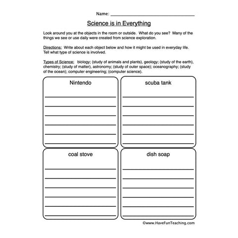 Science Is in Everything Worksheet