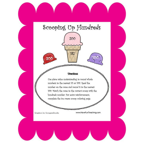 Scooping Up Hundreds Rounding Game