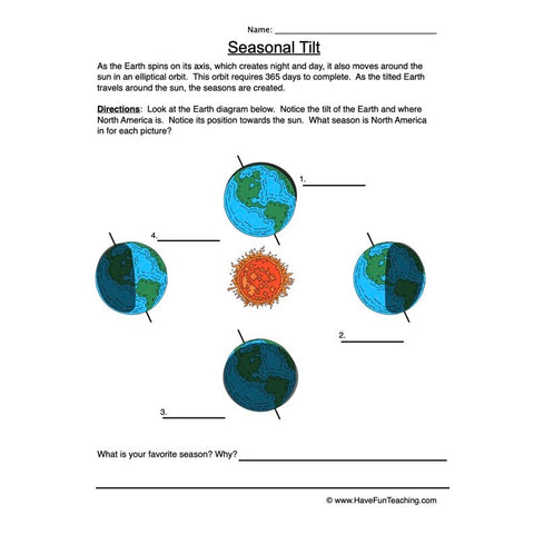 Seasons Worksheet