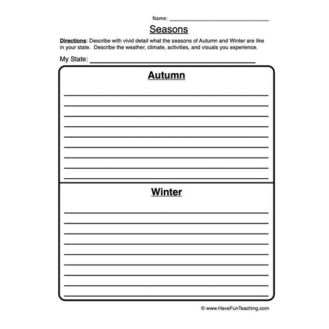 Seasons Worksheet 4